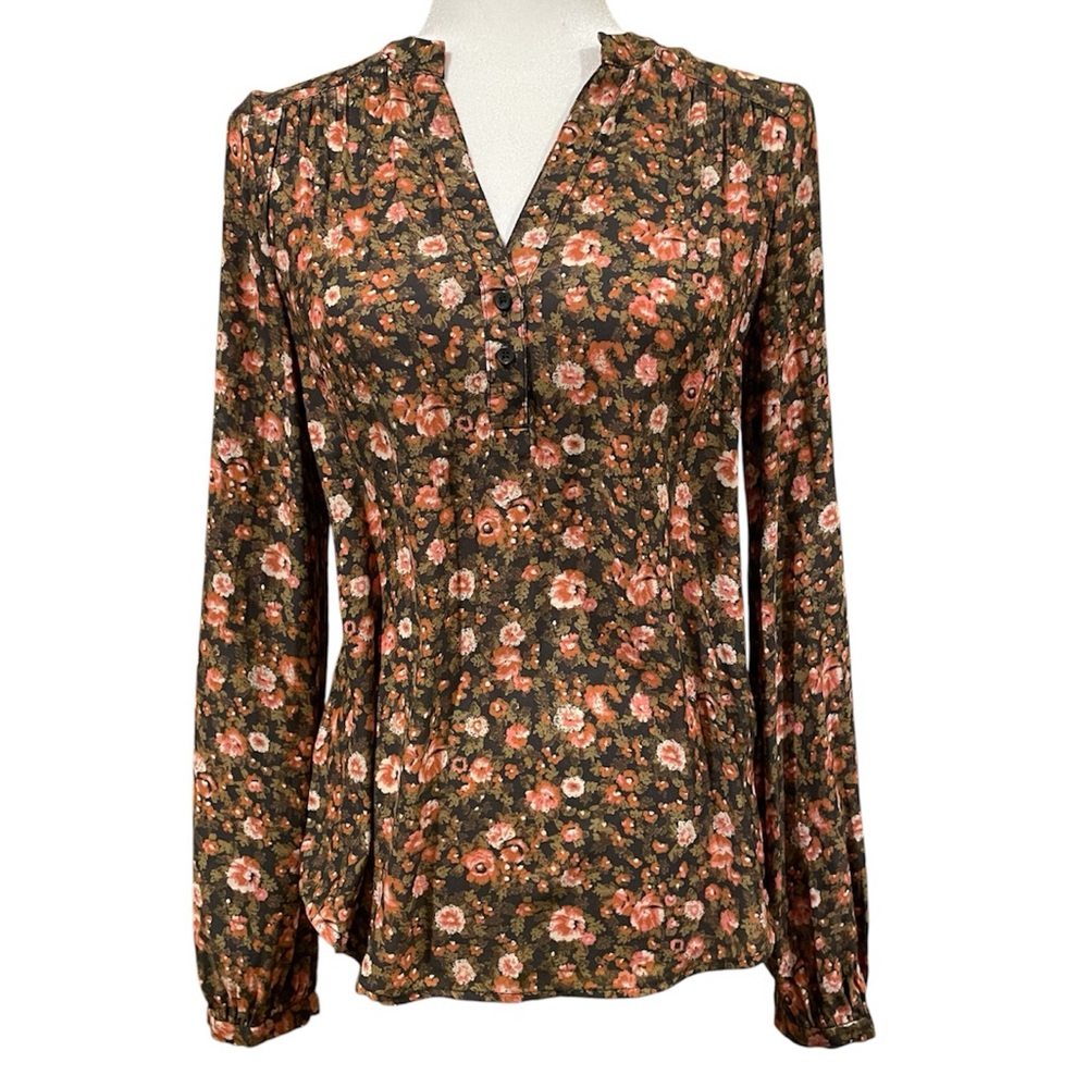 Treasure and Bond Floral Pleated Top XS